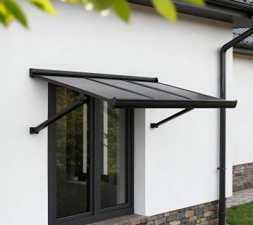 Palram - Canopia Aluminium Vordach Augustine | schwarz | 111x91 cm  