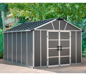Palram - Canopia Kunststoff Gerätehaus Yukon 119 inkl. Fußboden | Dunkelgrau | 271x332x252 cm 