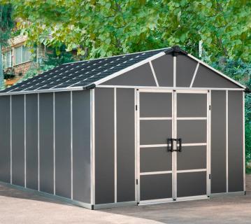 Palram - Canopia Kunststoff Gerätehaus Yukon 1113.1 | Dunkelgrau | 393x332x252 cm 