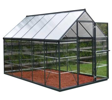 B-WARE Palram - Canopia Aluminium Gewächshaus Hybrid 610 | Grau | 306x185x208 cm 
