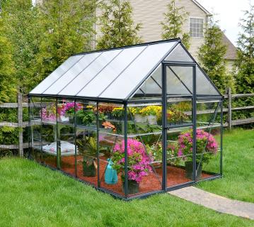 Palram - Canopia Aluminium Gewächshaus Hybrid 610 | Grau | 306x185x208 cm 