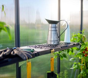 Palram - Canopia Gewächshaus Regal Signature | 4er Set | Anthrazit | 65x27cm 