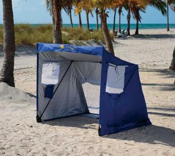 B-WARE Rio Brands Strandmuschel inkl. UV-Schutz | Blau | 151x152x135 cm 