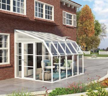 Rion Kunststoff Anlehngewächshaus Sun Room 45 | Weiß | 322x258x266 cm 