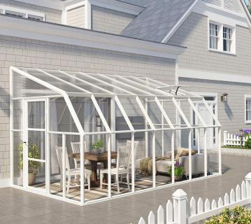Rion Kunststoff Anlehngewächshaus Sun Room 47 | Weiß | 446x258x266 cm 