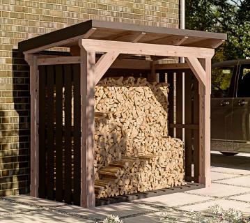 Skan Holz Holm 1 | Holzunterstand für Brennholz | mit Rückwand 