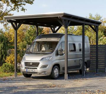 Skan Holz Emsland Caravan | Holz Carport für Wohnmobil | Bausatz | 4,5x6,5 m Anthrazit