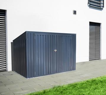 Westmann Metall Mülltonnenbox Gerätebox 73 | Dunkelgrau | 100x235x131 cm 