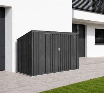 Westmann Metall Mülltonnenbox Gerätebox 73 | Dunkelgrau | 100x235x131 cm 