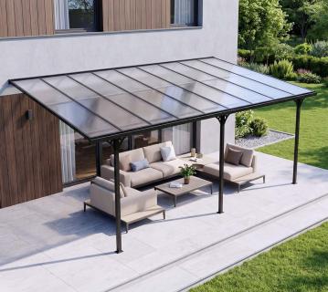 Westmann Alu Terrassenüberdachung Bruce 556 | Schwarz | 300x556x270 cm 