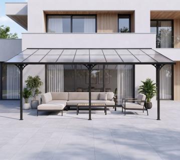 Westmann Alu Terrassenüberdachung Bruce 617 | Schwarz | 300x617x270 cm 