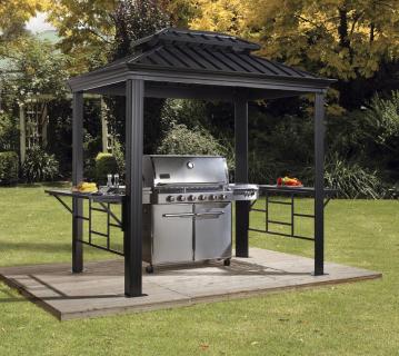 B-WARE Sojag Aluminium Grill Pavillon Messina 68 | Anthrazit | 179x292x262 cm 