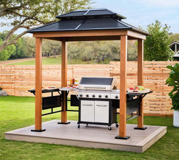 Sojag Aluminium Grillpavillon Maui | Holzoptik | 158x249x278 cm 