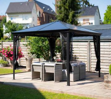 Sojag Verona 1010 | Pavillon mit festem Dach | inkl. Moskitonetz | 3x3 m  