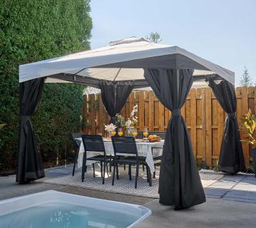 Sojag Malta 1010 | Alu Pavillon 3x3 m | mit abnehmbaren Textildach  