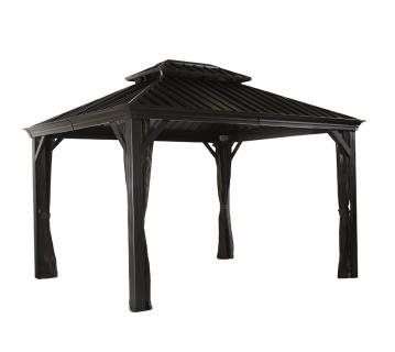 B-WARE Messina 1012 | Pavillon mit festem Dach | mit Moskitonetz | 3x4 m 