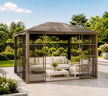 Sojag Castel 1012 | Metall Pavillon mit Seitenteilen | 3x4 m 