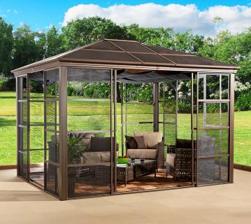 Sojag Castel 1012 | Metall Pavillon mit Seitenteilen | 3x4 m 