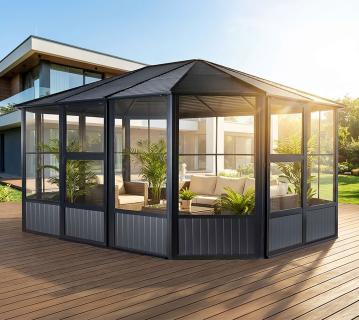 Sojag Charleston 1215 | Metall Pavillon mit Seitenteilen | 4x5 m 