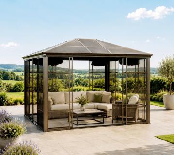 Sojag Castel 1214 | Metall Pavillon mit Seitenteilen | 4x4 m  