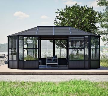 Sojag Charleston 1218 | Metall Pavillon mit Seitenteilen | 4x6 m 