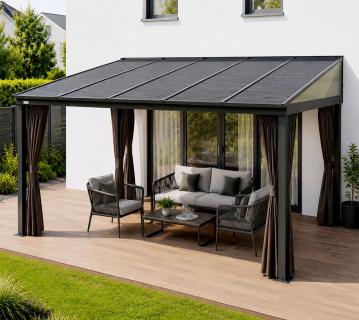Sojag Portland 1014 | Alu Terrassenüberdachung mit Zubehör | 3x4 m 