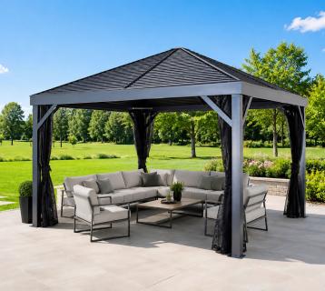 Sojag South Beach 1212 | Metall Gartenpavillon | mit Moskitonetz | 4x4 m 