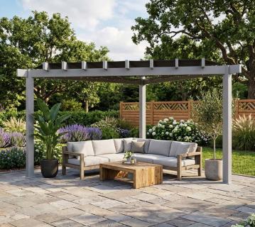 Sojag Lima 1010 | Aluminium Pergola mit Sonnensegel | dreieckig  