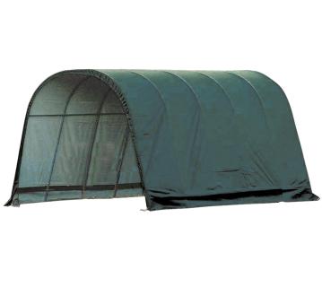B-WARE ShelterLogic Folien Weidezelt Zeltgarage Run-In-Shed | Grün | 610x400x300 cm 