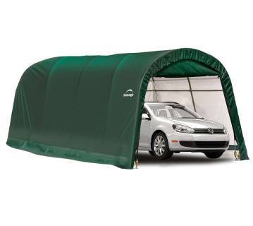 B-WARE ShelterLogic Folien Zeltgarage Gerätehaus | Grün | 610x300x240 cm 