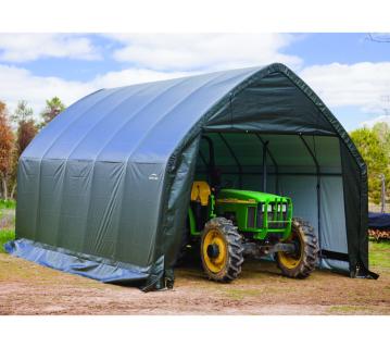 ShelterLogic Folien Zeltgarage Gerätehaus | Grün | 610x390x370 cm 