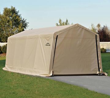 ShelterLogic Folien Zeltgarage Gerätehaus | Sand | 610x300x240 cm 