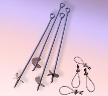 ShelterLogic Metall Bodenanker Sturmanker 4 Stück | Silber | 69 cm 
