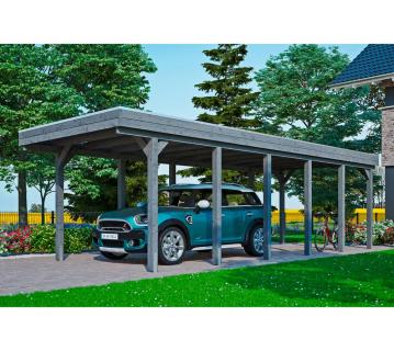 Skan Holz Holz Carport Friesland | Schiefergrau | 860x314x241 cm 