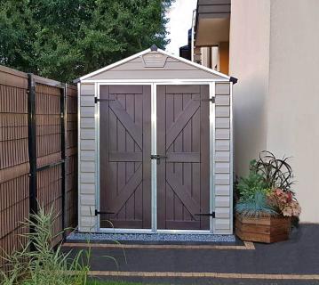 Palram - Canopia Kunststoff Gerätehaus Skylight 612 | Braun | 379x185x217 cm 