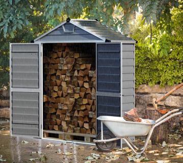 Palram - Canopia Kunststoff Gerätehaus Skylight 63 | Grau | 90x185x217 cm 