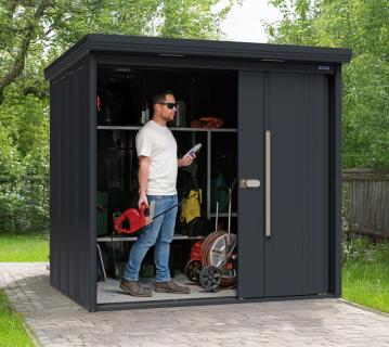 Takubo Casa M | Metall Gerätehaus mit Boden | Anthrazit  
