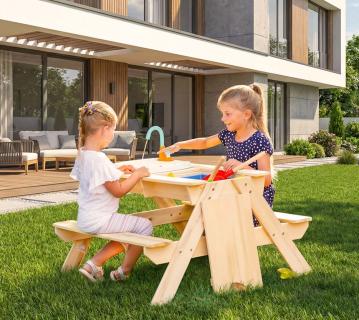 TP Toys Holz Spieltisch & Matschtisch Nashorn | inkl. Waschbecken | Natur | 89x94x71 cm 
