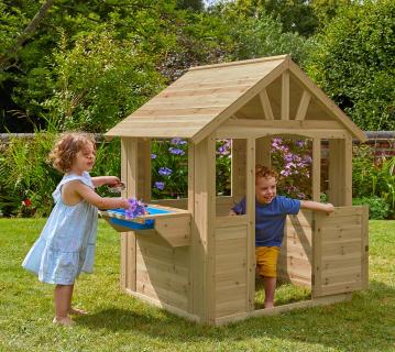 B-WARE Zwerkules Cubby | Kinder Spielhaus für den Garten | inkl. Spielküche | Holz 
