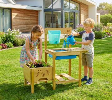 TP Toys Grow Up | Kinder Hochbeet und Matschtisch | mit Waschbecken 