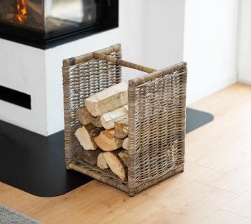 Westmann Rattan Kaminholzkorb Costa | Natur | 40x36x50 cm 