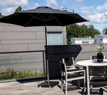 VENTURE HOME Metall Sonnenschirm Leeds | Schwarz | Ø 300 cm 