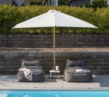 VENTURE HOME Naxos | Balkon Sonnenschirm rechteckig | Weiß | 3 x 3 m 
