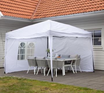 VENTURE HOME Faltpavillon Easy Up | Pop Up Pavillon | Weiß | 295x295x250 cm 