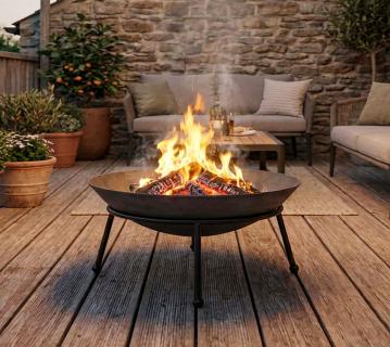 VENTURE HOME Bastian | Stahl Terrassenofen für Holz | Rostoptik 