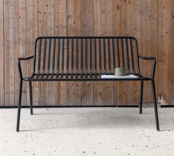 VENTURE HOME Peking | Gartenbank aus Metall | Aluminium in Schwarz 