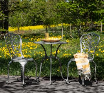 VENTURE HOME Nandin | Garten Bistroset | Metall Balkonset | 3 teilig 