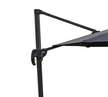 VENTURE HOME Metall Ampelschirm Leeds | Sonnenschirm mit Ständer | Schwarz | Ø 300 cm 