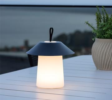 VENTURE HOME Tischlampe Rubu | Tischlampe kabellos | Weiß/Schwarz | 24x26 cm 