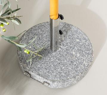 VENTURE HOME Granit Sonnenschirmständer Stathera | Rund| Dunkelgrau | Ø 50 cm 